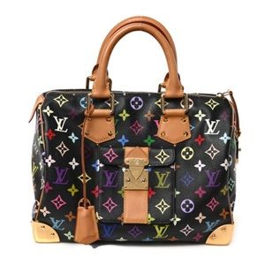 Authentic Louis Vuitton Monogram Multicolor Speedy Black